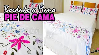 🔰 PIE de CAMA BORDADO MEXICANO Ref Margi 💕 DECORA TU CAMA KING CON NUESTROS PIE DE CAMA DECORATIVOS [upl. by Ahsinod788]