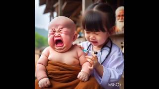 so cute little monktending littlemonk cutebaby foryou new monk cute [upl. by Domash]