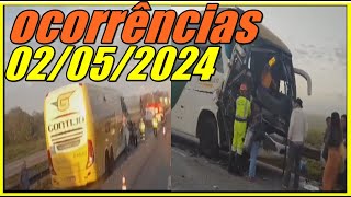 Acidente com ônibus da Gontijo e Expresso Guanabara Hoje dia 02052024 [upl. by Ayimat]