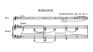 Score Glière  4 Pieces for horn and piano extract from Op 35 [upl. by Fen213]