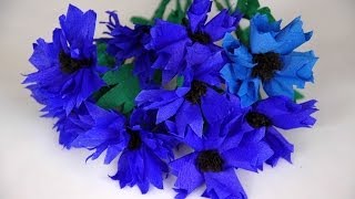 Kwiaty z bibuły  chabry Tissue flowers DIY [upl. by Ravo60]