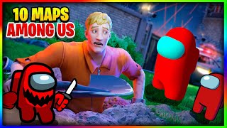 🥵best 10 AMONG US maps in Fortnite Chapter 4  AMONG US Fortnite Code🥶 [upl. by Malorie800]