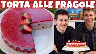 TORTA ALLE FRAGOLE SPETTACOLARE  cheesecake mousse moderna  ricetta di LUCAKE  Davide Zambelli [upl. by Couq]