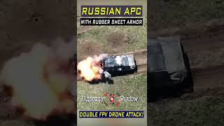 Russian Armored Personnel Carrier Destroyed by Dual FPV Drone Attack drones APC army [upl. by Heppman]