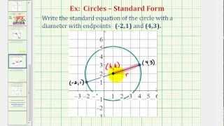 Ex 1 Find Standard Equation of a Circle Given the Endpoints of a Diameter [upl. by Philbin]