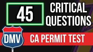 CA DMV Permit Test 2024 45 Critical Questions [upl. by Jensen833]