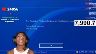 Someone Steals Speeds 500 PSN Card🤣 [upl. by Swinton]