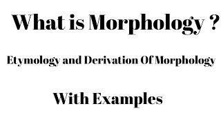 What is Morphology  its Etymology and Examples [upl. by Cathie]