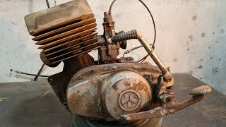 Old Soviet Motorcycle MINSK Abandoned Restoration  Minsk Motorcycle Engine Restoration 5 [upl. by Nilauqcaj]