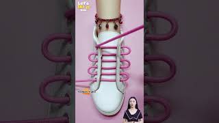 Crisscross trendy knot to lace sneakers Tie tips for shoelacing style tips shorts [upl. by Elbas]