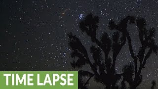 Time lapse Breathtaking meteor shower over Las Vegas sky [upl. by Ecinej410]