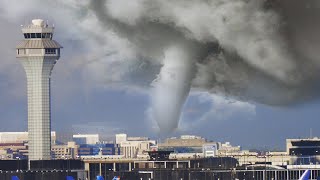 CHICAGO OHARE TORNADO WARNING  EVERYBODY IN SHELTER BUT ME [upl. by Neeneg259]