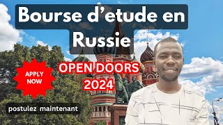 Bourse dÉtudes en Russie 2024  Open Doors pour Licence Master Doctorat amp Postdoctorat [upl. by Imailiv]