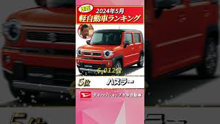 【軽自動車販売台数確報20245月】ランキングに大きな異変が？！8年の長きに渡り首位のNBOXが陥落！一体何が原因何でしょうか？ダイハツshortsNBOX [upl. by Bresee879]