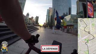 🚲 Le Parvis de LaDéfense à vélo de Courbevoie à Puteaux sans poser pied à terre 👍 [upl. by Averat]