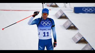 JO de Pékin  Première médaille dor pour la France grâce au biathlète Quentin Fillon Maillet [upl. by Oicram]