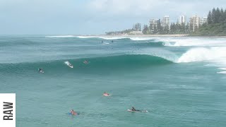 COOLANGATTA IS ON Mick Fanning Mikey Wright Pros and Joes Score [upl. by Annaira698]