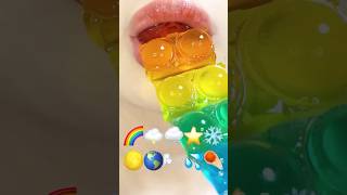 ASMR EMOJI FOOD 🌈🌩️🌨️⭐️❄️🌕🌎🌬️💦☄️ 이모지 먹방 sped up [upl. by Ephrem]