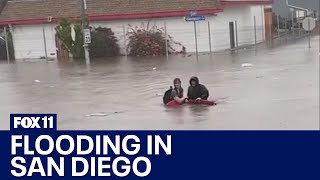 Storm causes major flooding in San Diego [upl. by Osrock167]