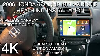 101 Android Screen CarPlay Install 2006 Honda Accord [upl. by Ahker]