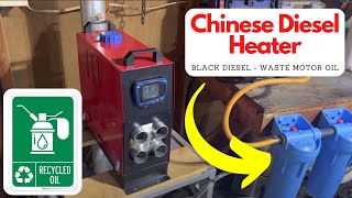 Chinese Diesel Heater burning Black Diesel  Waste Motor Oil [upl. by Anibla]