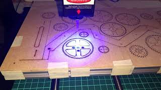 CNC 3018 Pro  Laser 5500mW  Cutting Layout Gear  MDF [upl. by Methuselah]