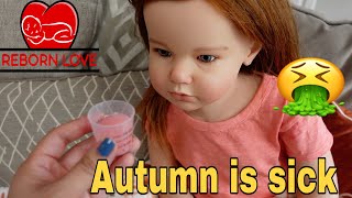 Reborn Child Autumn is sick Reborn Role play  Reborn Love [upl. by Dleifniw]