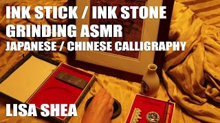 Japanese  Chinese Calligraphy Ink Stick  Ink Stone Grinding ASMR [upl. by Aniahs234]