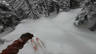 Skiing powder on crust at Big White [upl. by Bartolome]