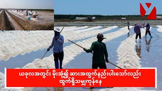 ယခုလအတွင်း မိုးအုံ့၍ ဆားအထွက်နည်းပါးသော်လည်း ထွက်ရှိသမျှကုန်နေ [upl. by Annaeoj531]