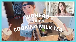 HOW TO MAKE BROWN SUGAR MILK TEA AT HOME  BIGHEAD as a CHEF [upl. by Adnaral]