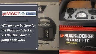 Will a new battery for the Black and Decker VEC0101BD Start It jump pack work [upl. by Winebaum301]