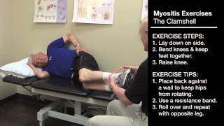 Myositis Exercises Clamshell V5 1 [upl. by Airtemed]