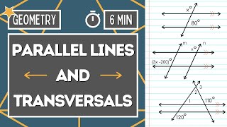 PARALLEL LINES AND TRANSVERSALS  Find the Angle Measure  Geometry Online Lesson [upl. by Chantal259]