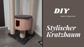 DIY STYLISCHER KATZEN KRATZBAUM SELBER BAUENКрасивый домик для кошки с когтеточкой своими руками [upl. by Ayahs890]