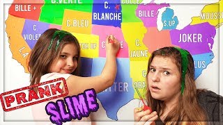 Throwing Darts at a Map and Making Slime Challenge LANCE UNE FLÉCHETTE SUR LA CARTE ET [upl. by Hedva]