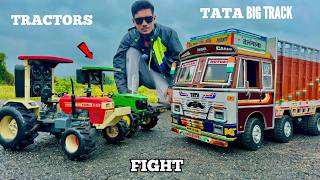 RC TATA 16 Wheels Truck Vs RC Tochan King Tractor  Chatpat toy TV [upl. by Helms]