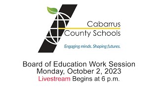 BOE Work Session  Livestream from the CCS Education Center  Monday October 2 2023 [upl. by Aitan]