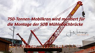 750TonnenMobilkran für die Mühlebachbrücke in Wollerau [upl. by Seamus]