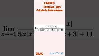 Exercice 285 Limites 2BAC Maths [upl. by Eenimod750]