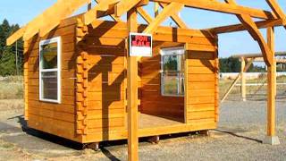 Frontier Log and Timber 12 x 14 Dovetail cabin with 6 x 14 porch [upl. by Nomael]