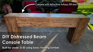 RH Restoration Hardware and Arhaus Inspired Beam Console Table [upl. by Henrieta]