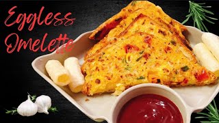 Eggless Omelette omelette vegomeletterecipe proteinrichbreakfast breadrecipe quickbreakfast [upl. by Annawal]