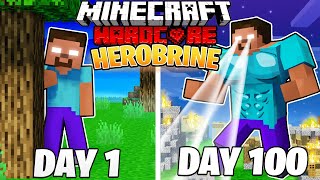 I Survived 100 DAYS as HEROBRINE in HARDCORE Minecraft [upl. by Harman]