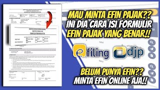 Cara mengisi Formulir Permohonan Efin Pajak online [upl. by Llohcin]