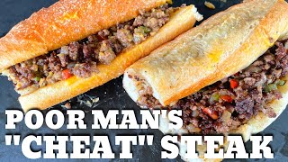 Delicious Ground Beef Cheesesteak Sandwich On The Blackstone Griddle  Easy And Tasty Recipe [upl. by Wilber787]