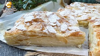 POSTRE FACIL es esta Torta de Hojaldre con almendras y crema [upl. by Trebeh70]