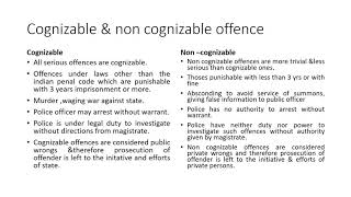 Cognizable amp non cognizable offence [upl. by Dituri]