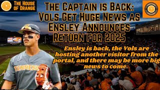 Tennessee Baseball Vols Get Huge News as Ensley Announces Return for 2025 [upl. by Robenia]