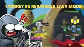 1 Turret vs Reworked Easy Mode [upl. by Suinotna845]